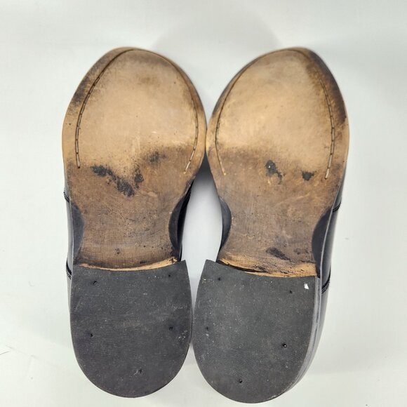 Banana Republic Mens Oxfords Size 9.5 Black Brogue Cap Toe Dress Shoes Italian